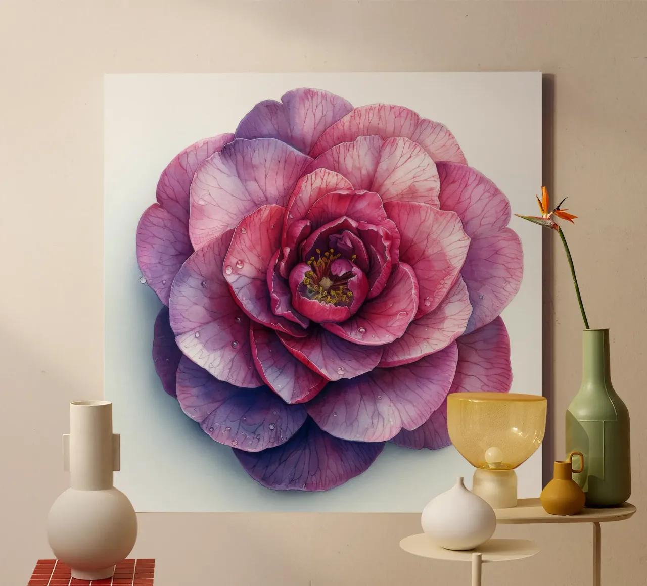 Fiore di camelia 4 tela con Cornice a cassetta da Bold Blooms