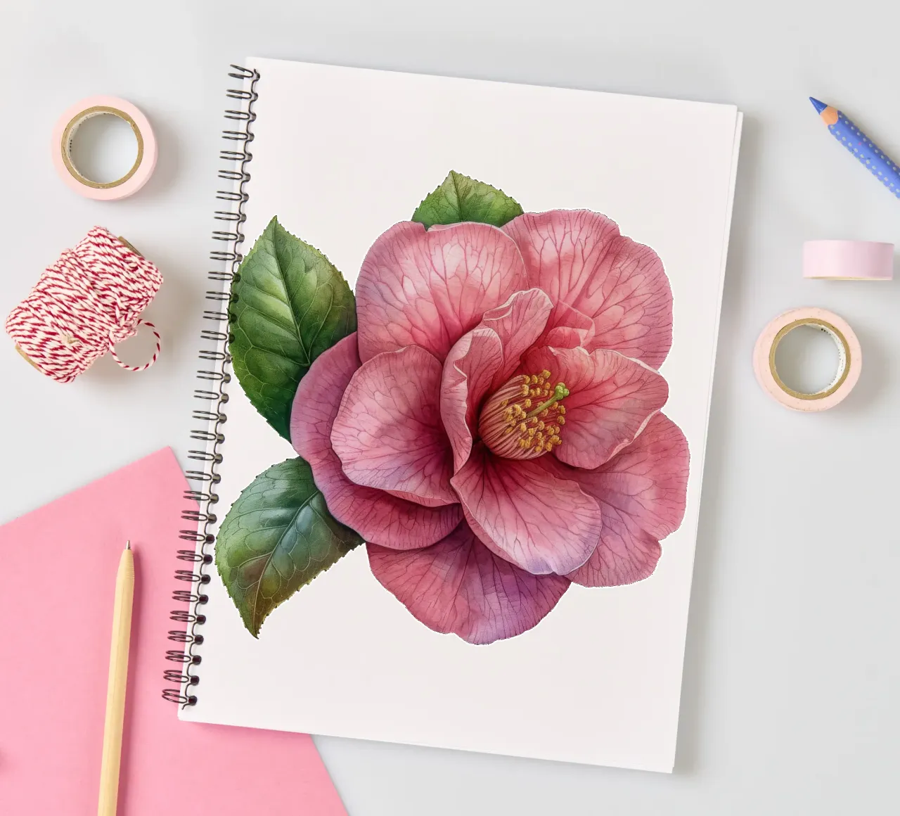 Fleur de camélia 1 carnet à spirale de Bold Blooms
