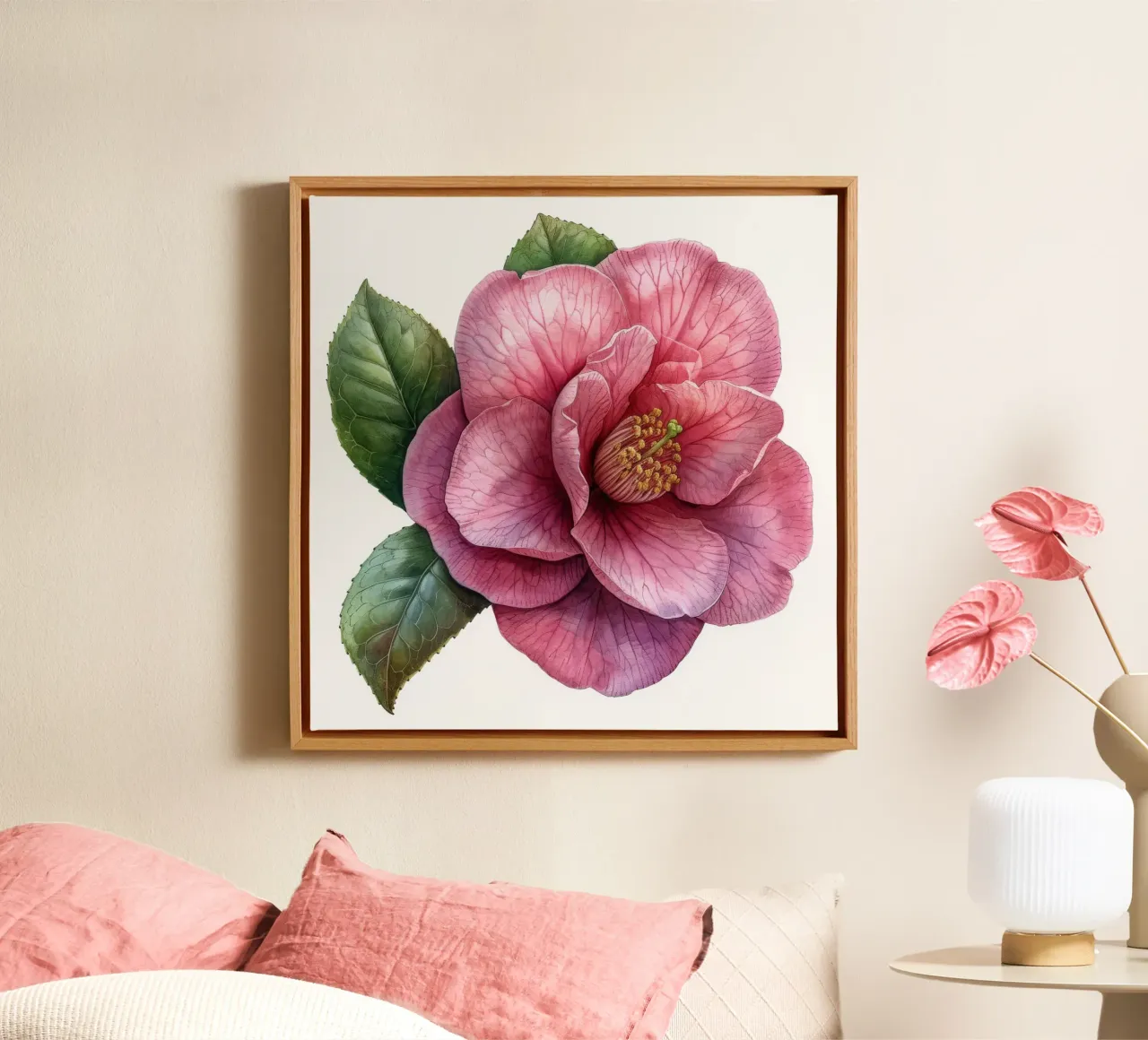 Fiore di camelia 1 tela con Cornice a cassetta da Bold Blooms