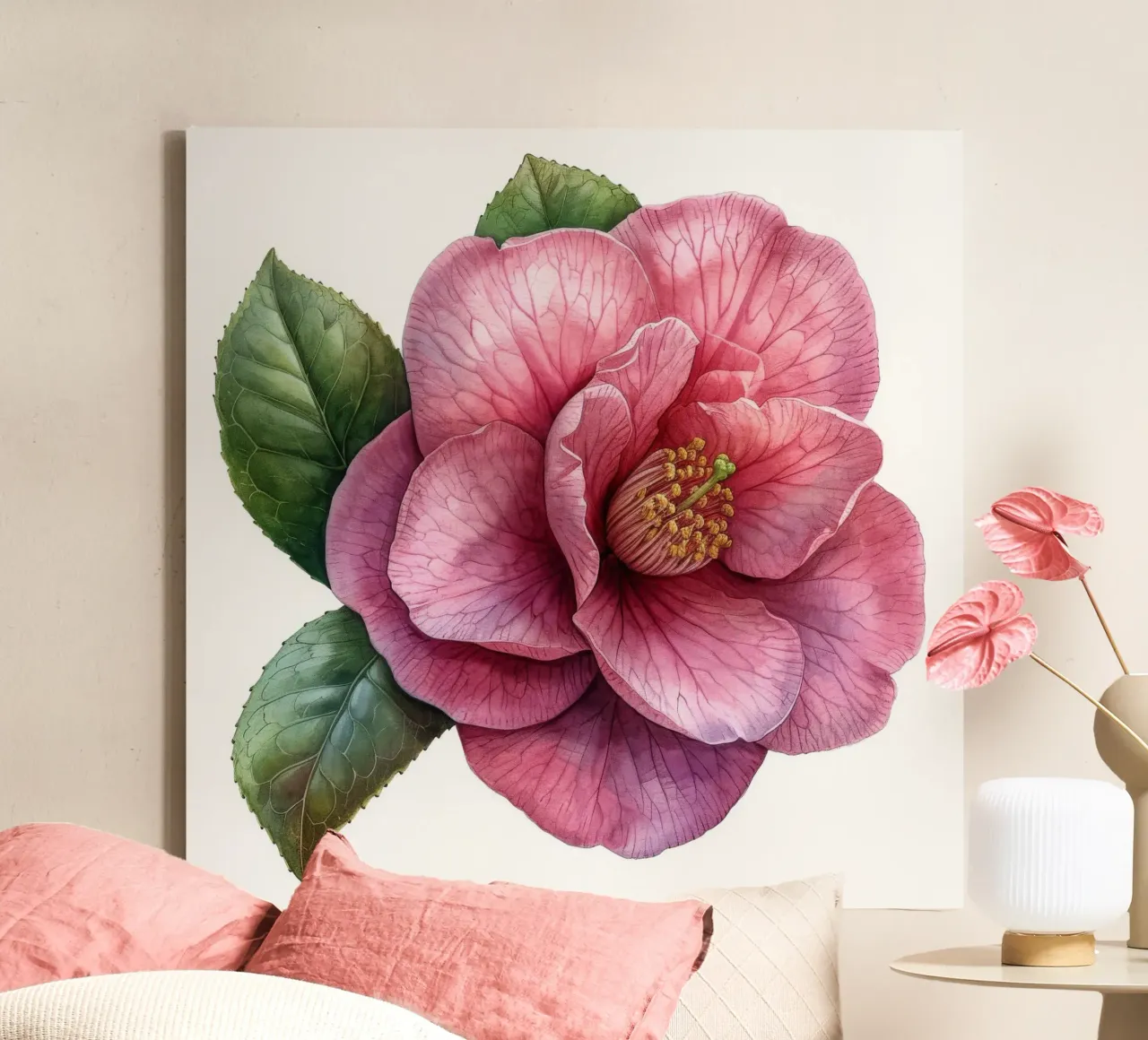 Fiore di camelia 1 tela con Cornice a cassetta da Bold Blooms