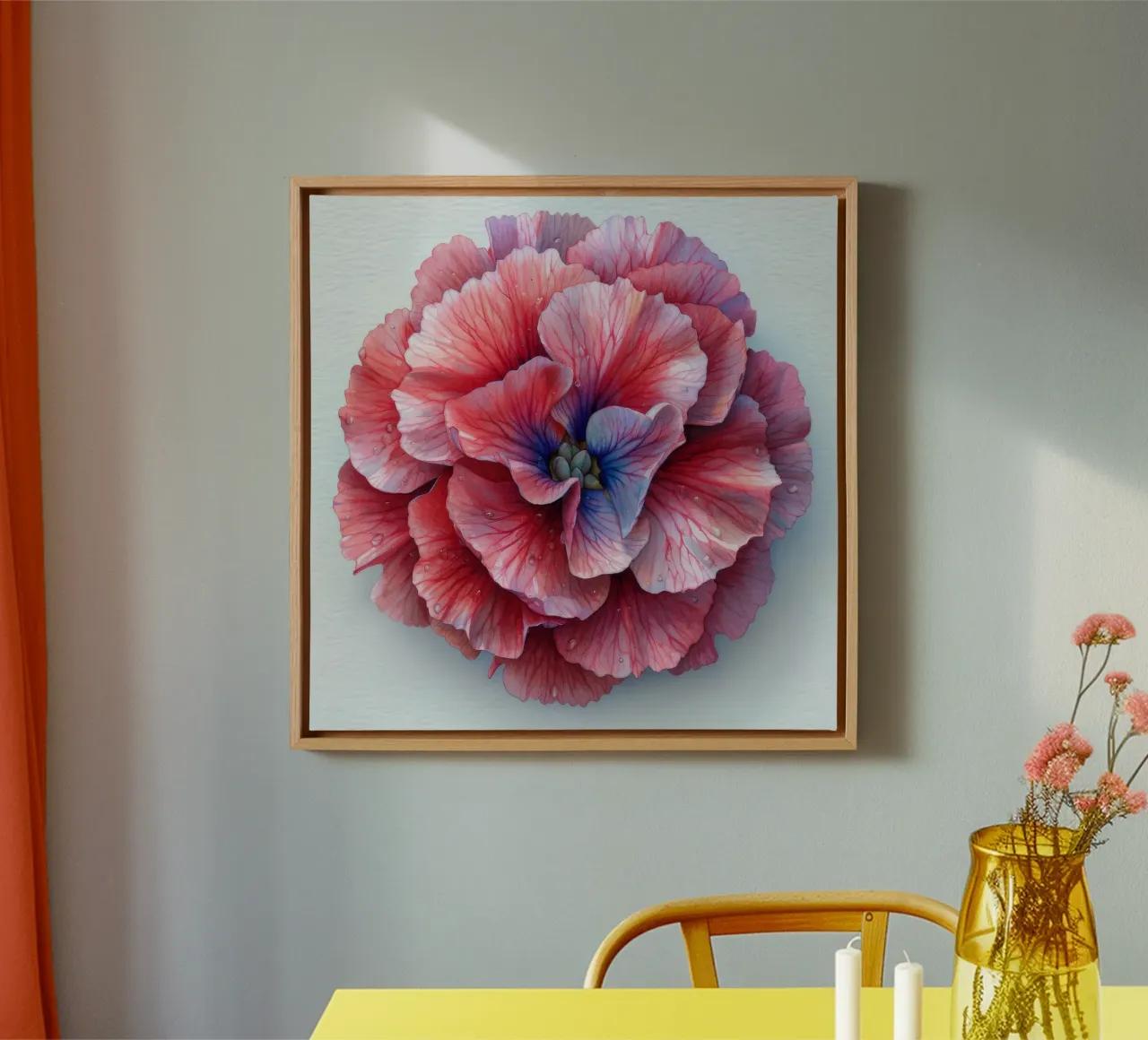 Anjerbloem 2 canvas met Baklijst van Bold Blooms