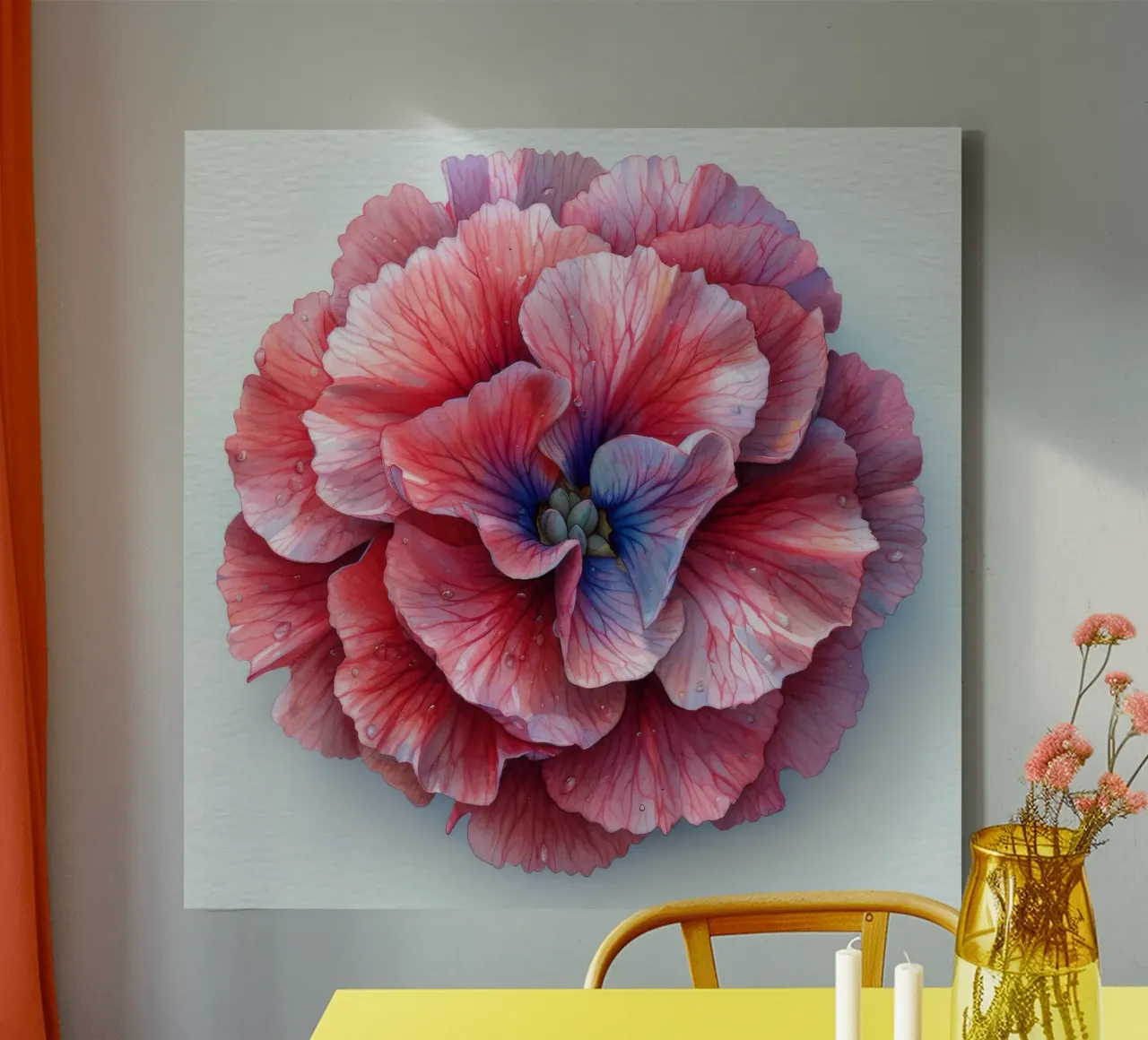 Anjerbloem 2 canvas met Baklijst van Bold Blooms