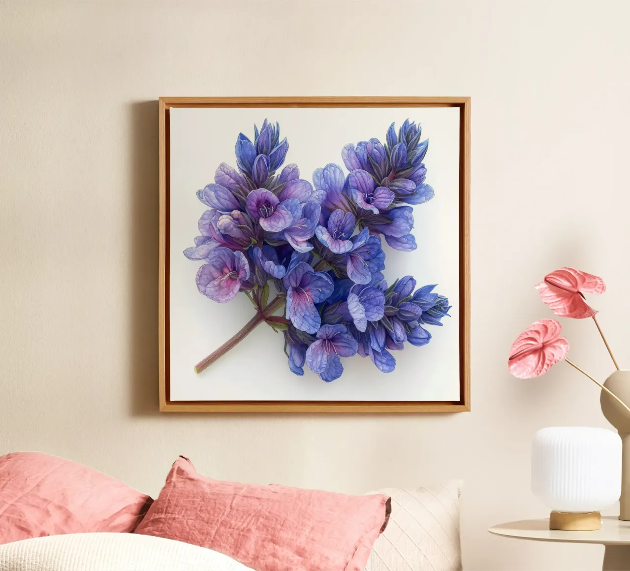 Kattenkruid Bloem 3 canvas met Baklijst van Bold Blooms