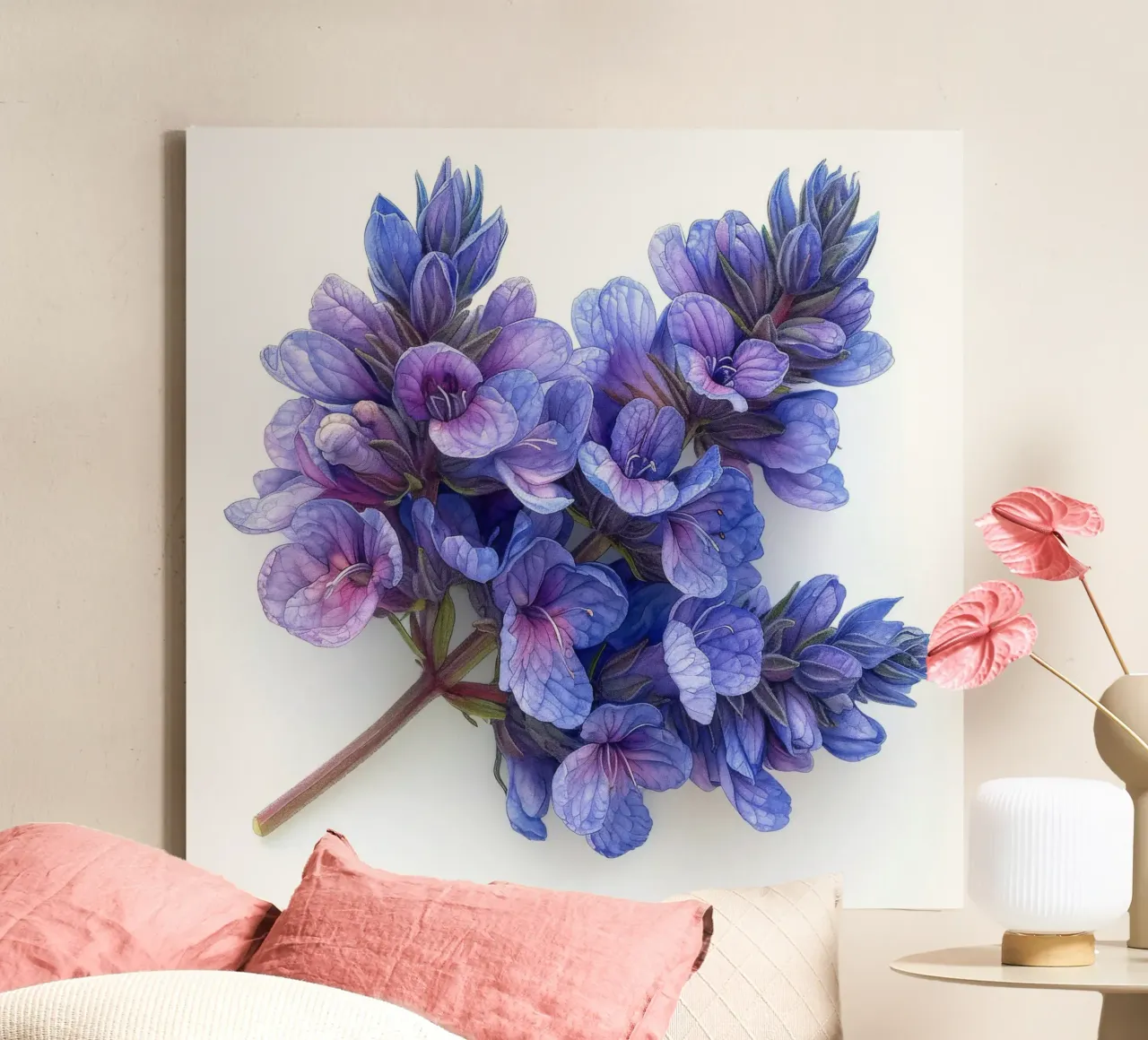 Kattenkruid Bloem 3 canvas met Baklijst van Bold Blooms