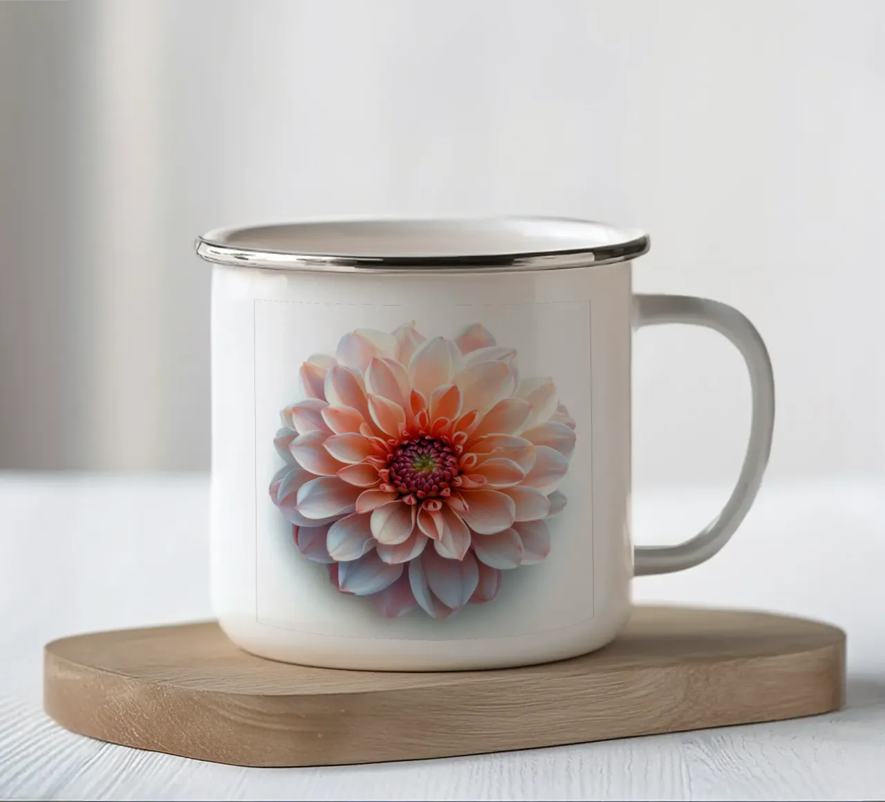 Fiore di crisantemo 2 tazza in smalto da Bold Blooms