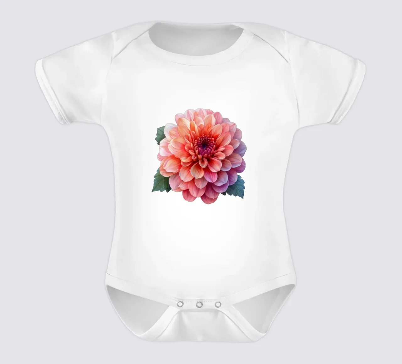 Chrysanthemum Flower 3 short-sleeve baby romper by Bold Blooms
