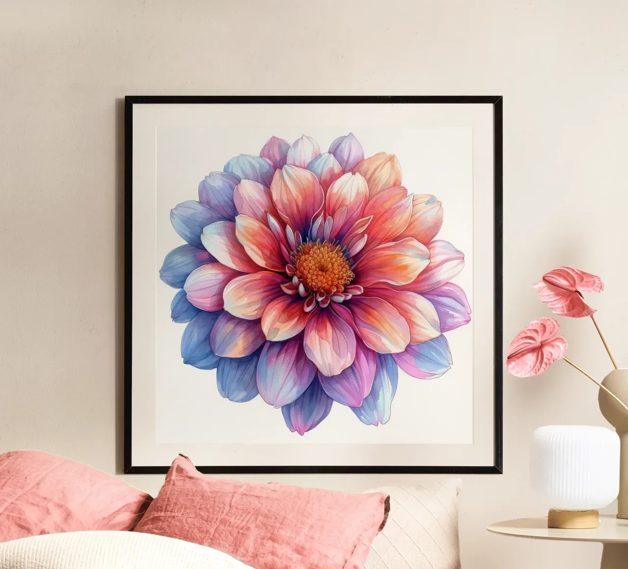 Fiore di crisantemo 1 poster con telaio in legno da Bold Blooms