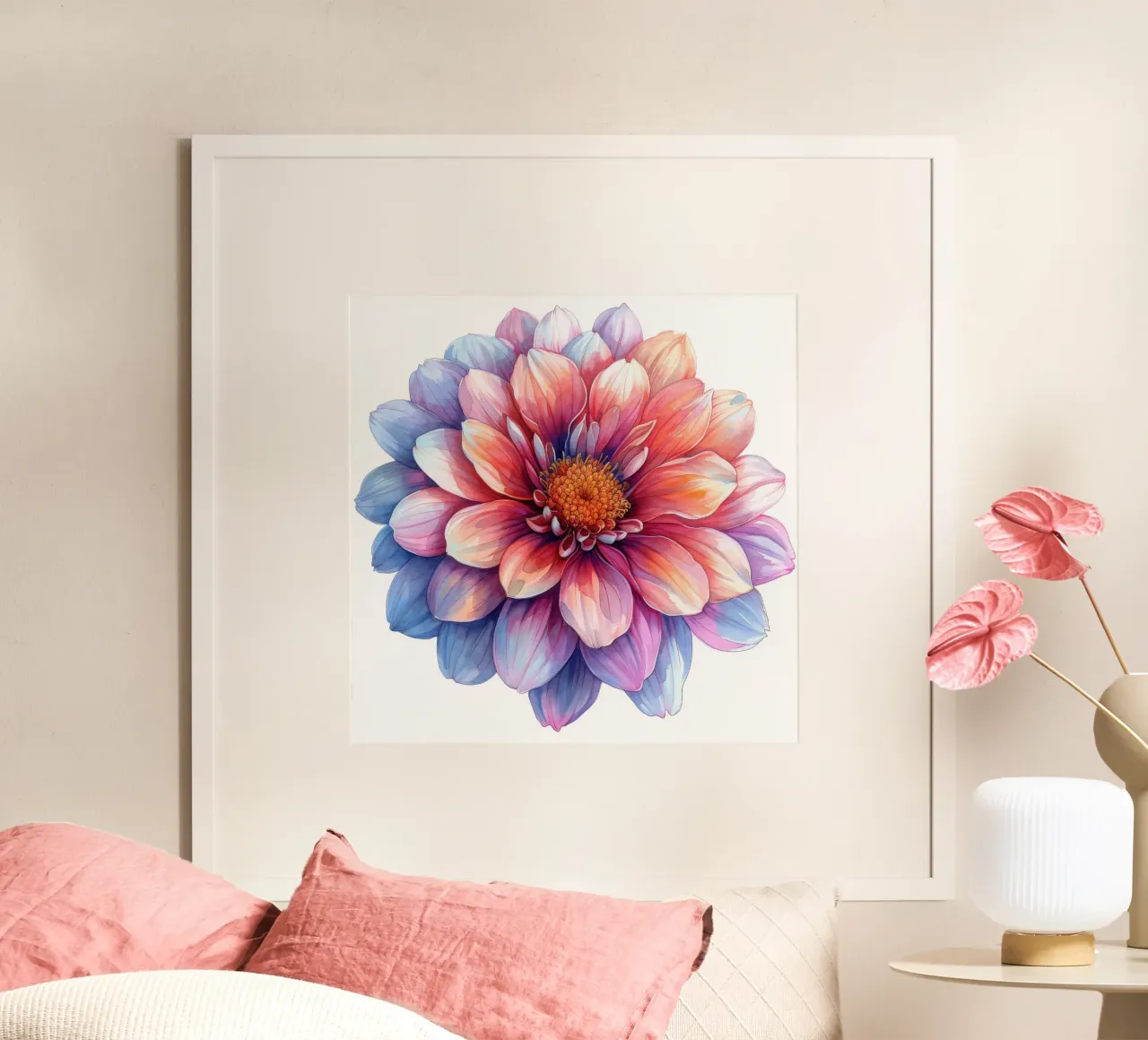 Fiore di crisantemo 1 poster con telaio in legno da Bold Blooms