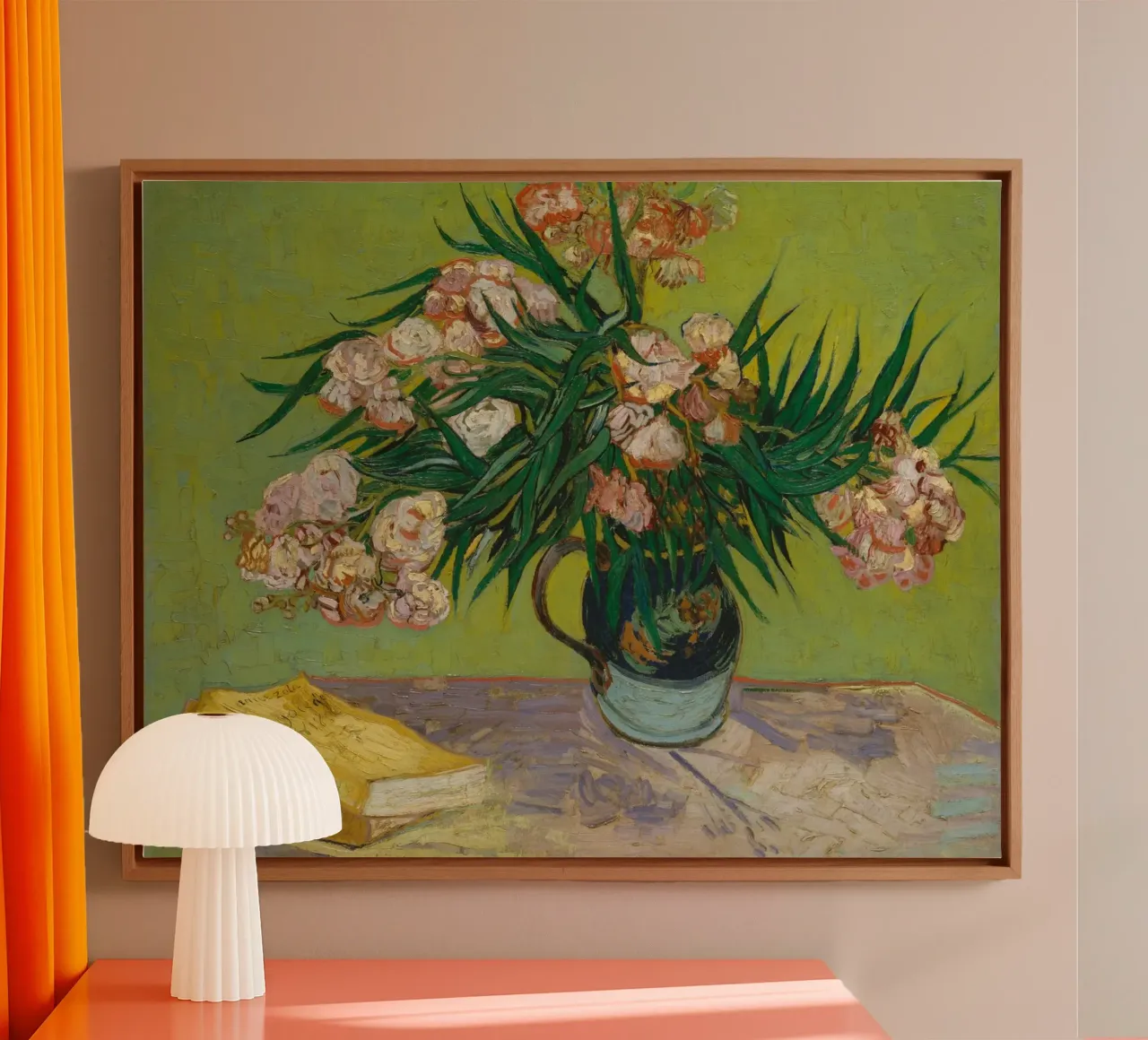 Vincent van Gogh - Oleanders canvas met Baklijst van Timeless Artworks