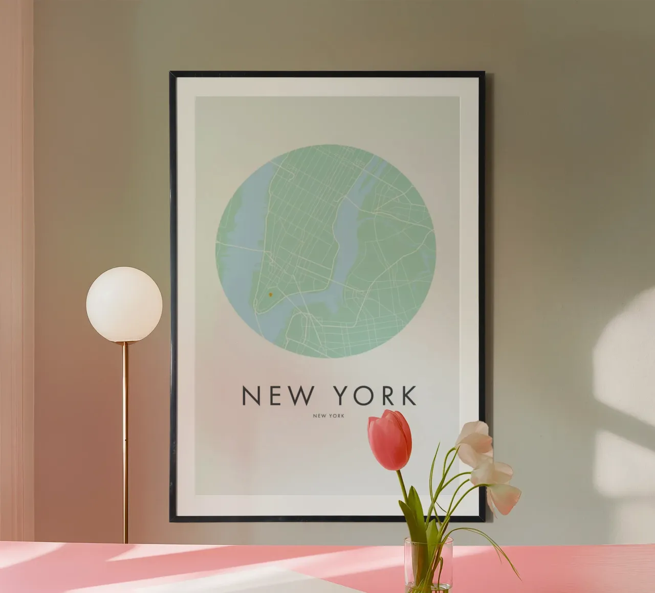 Metropolitan - New York poster con telaio in legno da Emerybloom