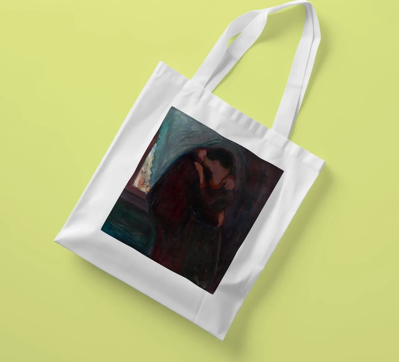 Edvard Munch - Il bacio borsa in juta da Timeless Artworks