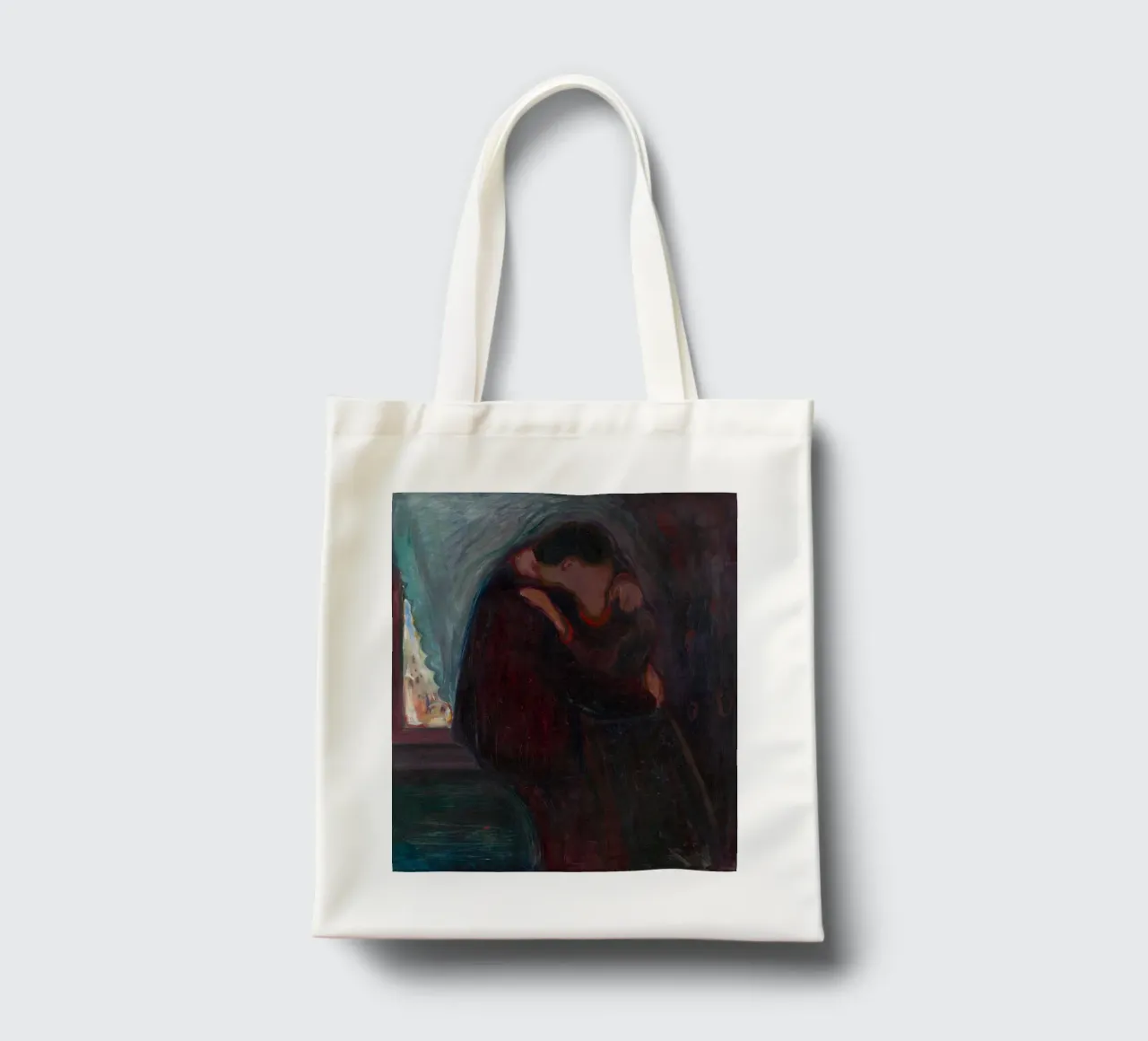 Edvard Munch - Il bacio borsa in juta da Timeless Artworks