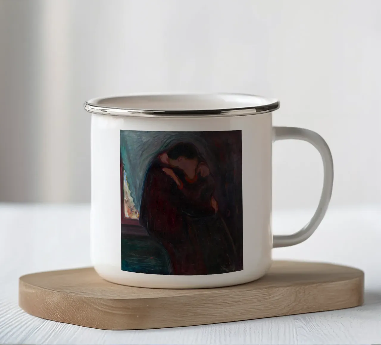 Edvard Munch - Il bacio tazza in smalto da Timeless Artworks