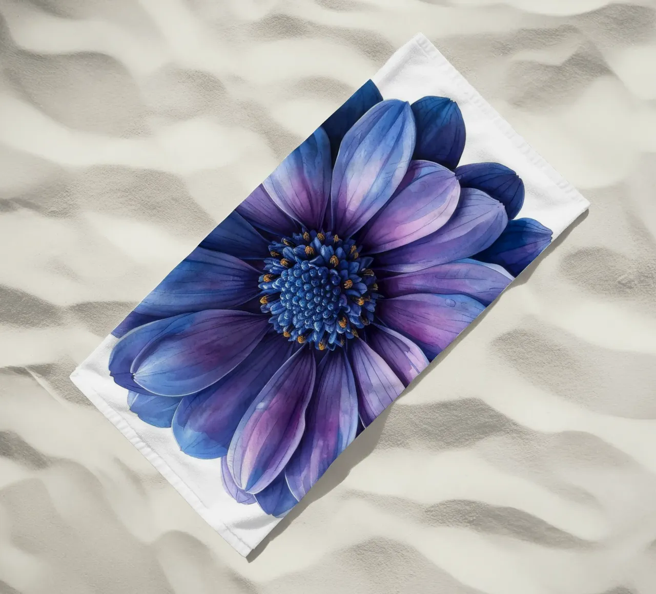 Cineraria Flower 1 beach towel by Bold Blooms