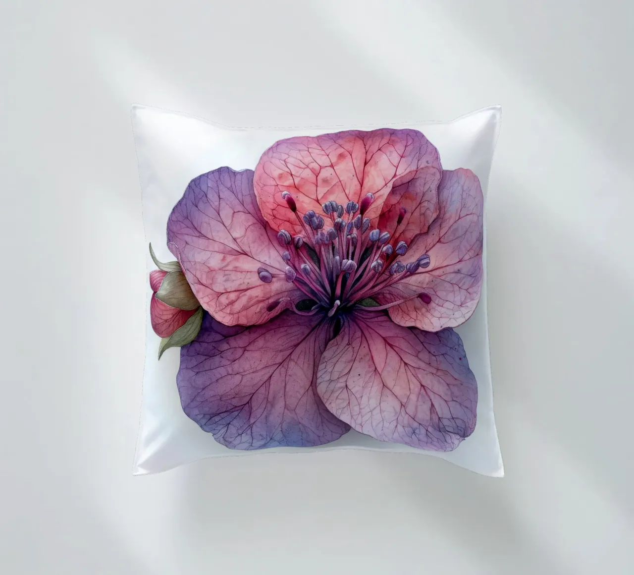 Clarkia Flower 2 decorative cushion by Bold Blooms