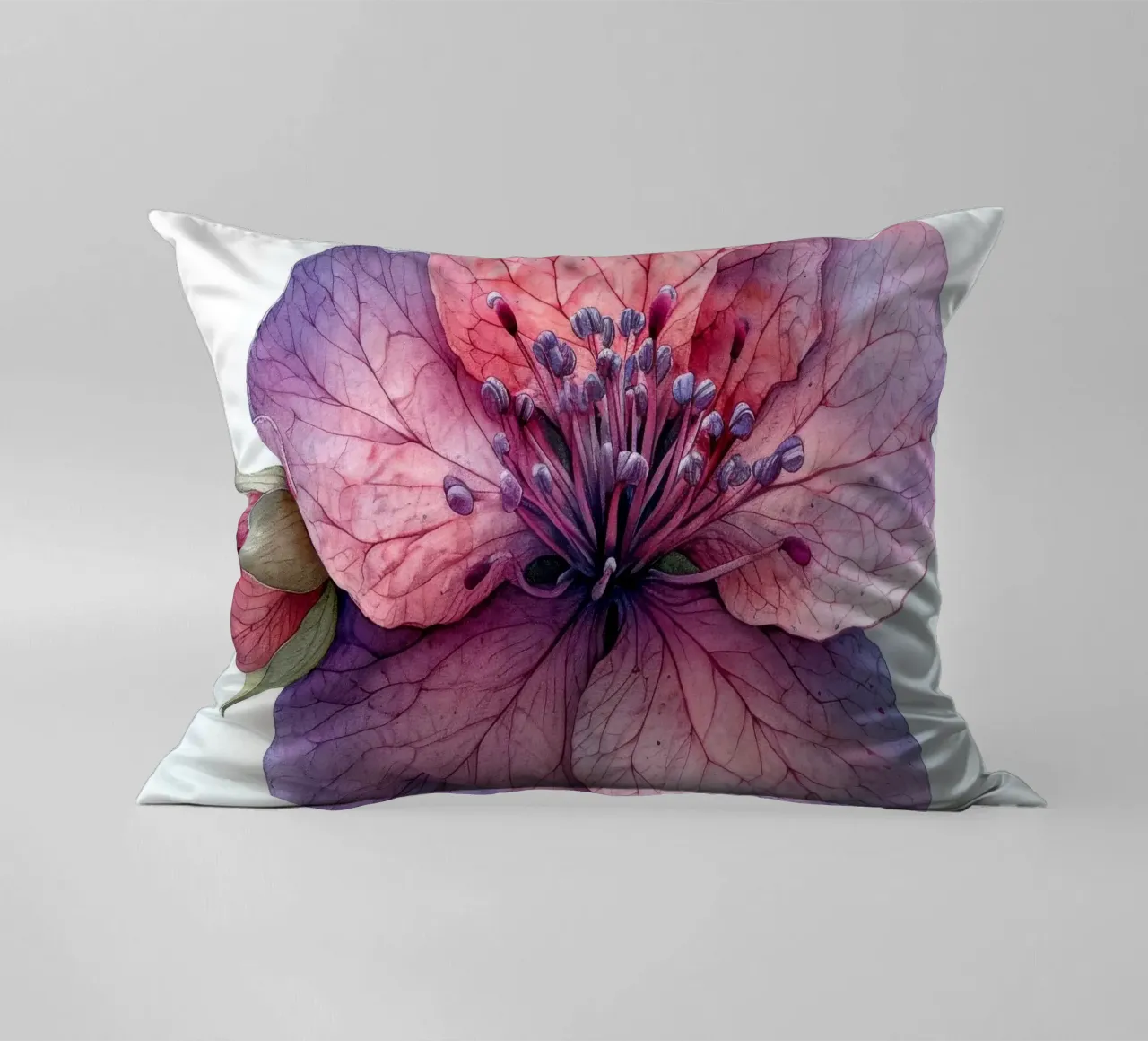 Clarkia Flower 2 decorative cushion by Bold Blooms