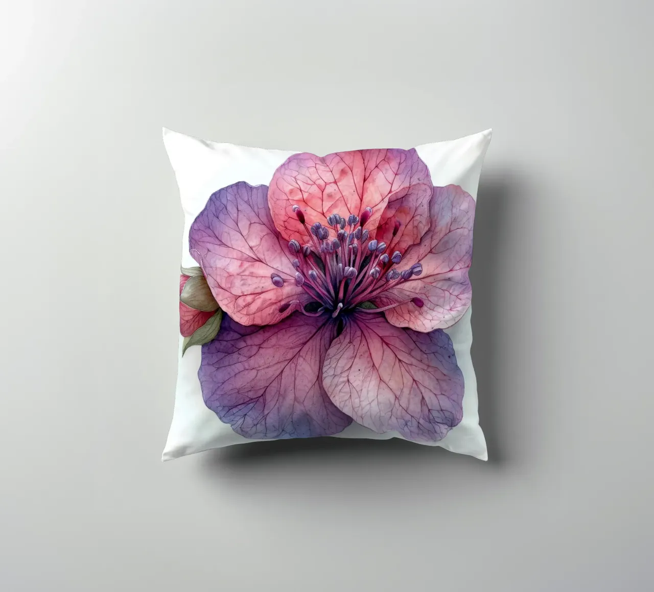 Clarkia Flower 2 decorative cushion by Bold Blooms