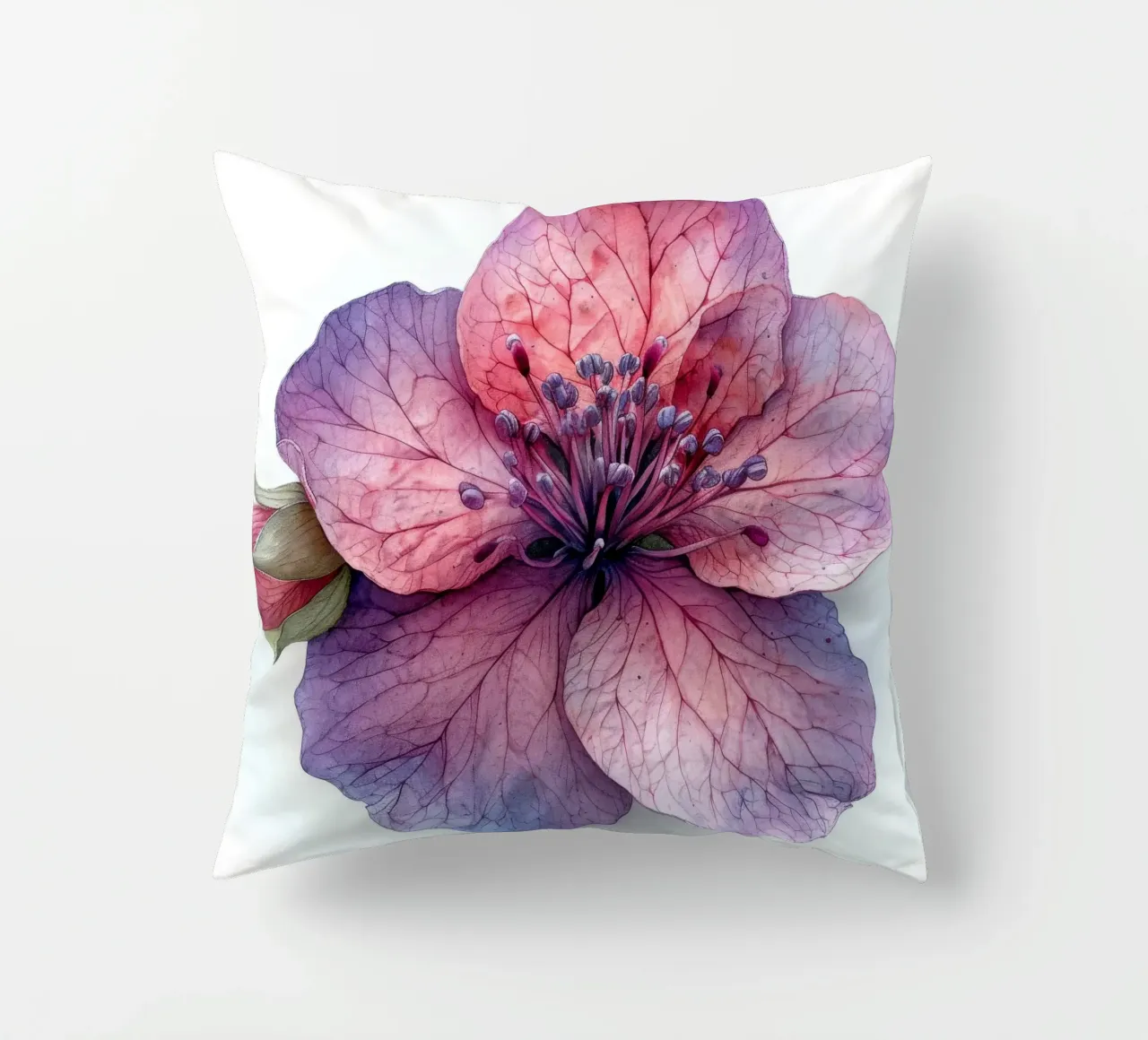 Clarkia Flower 2 decorative cushion by Bold Blooms