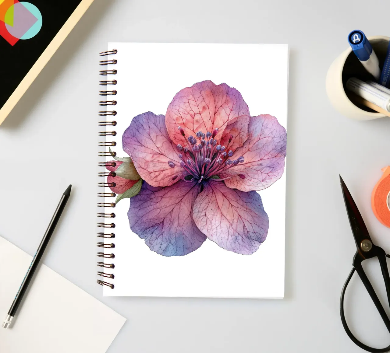 Clarkia Flower 2 spiral notebook by Bold Blooms