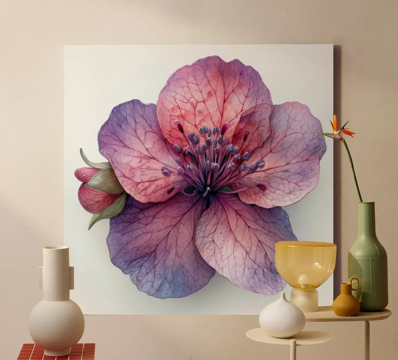 Clarkia Flower 2 canvas by Bold Blooms