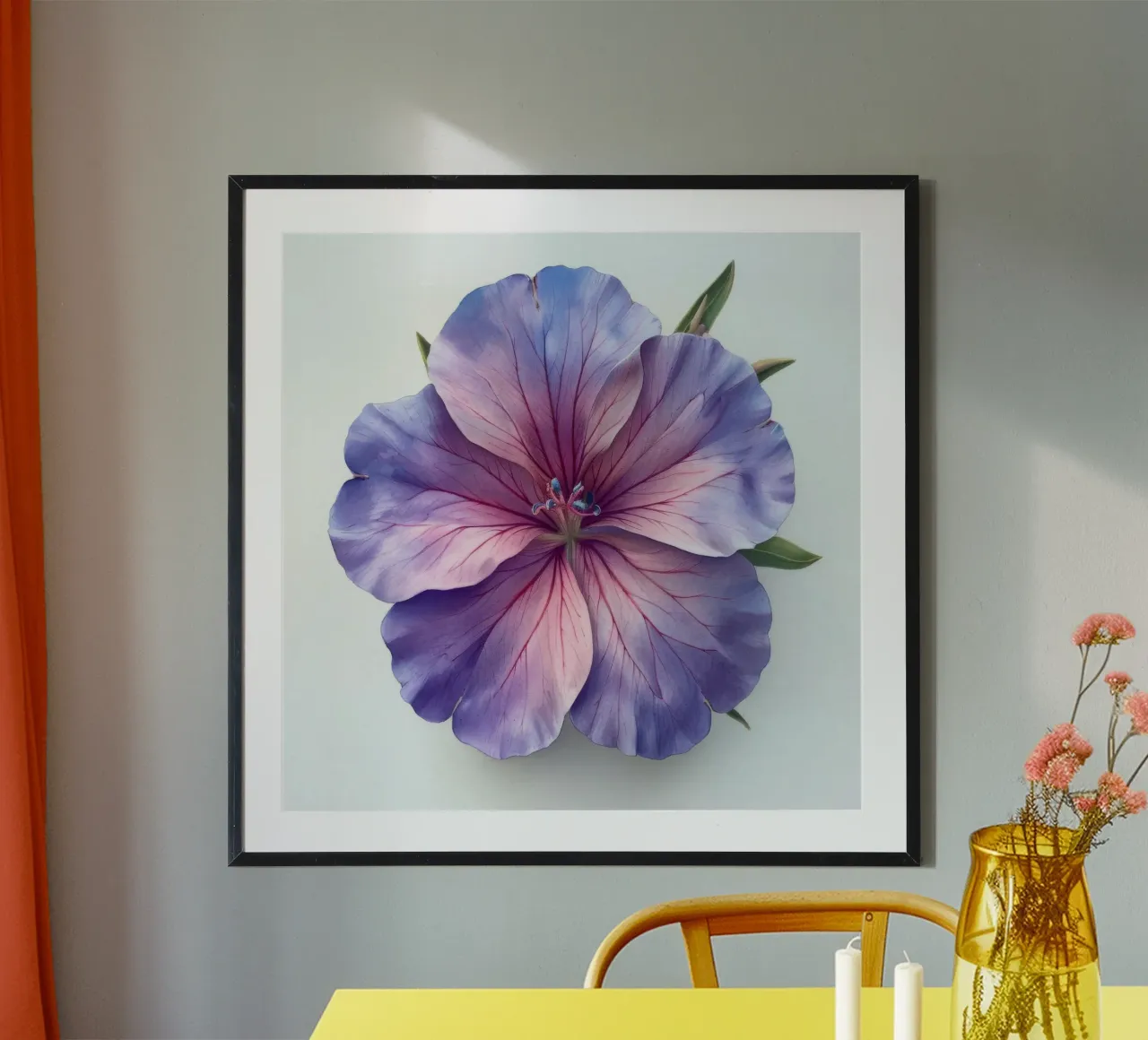 Clarkia Fiore 3 poster con telaio in legno da Bold Blooms