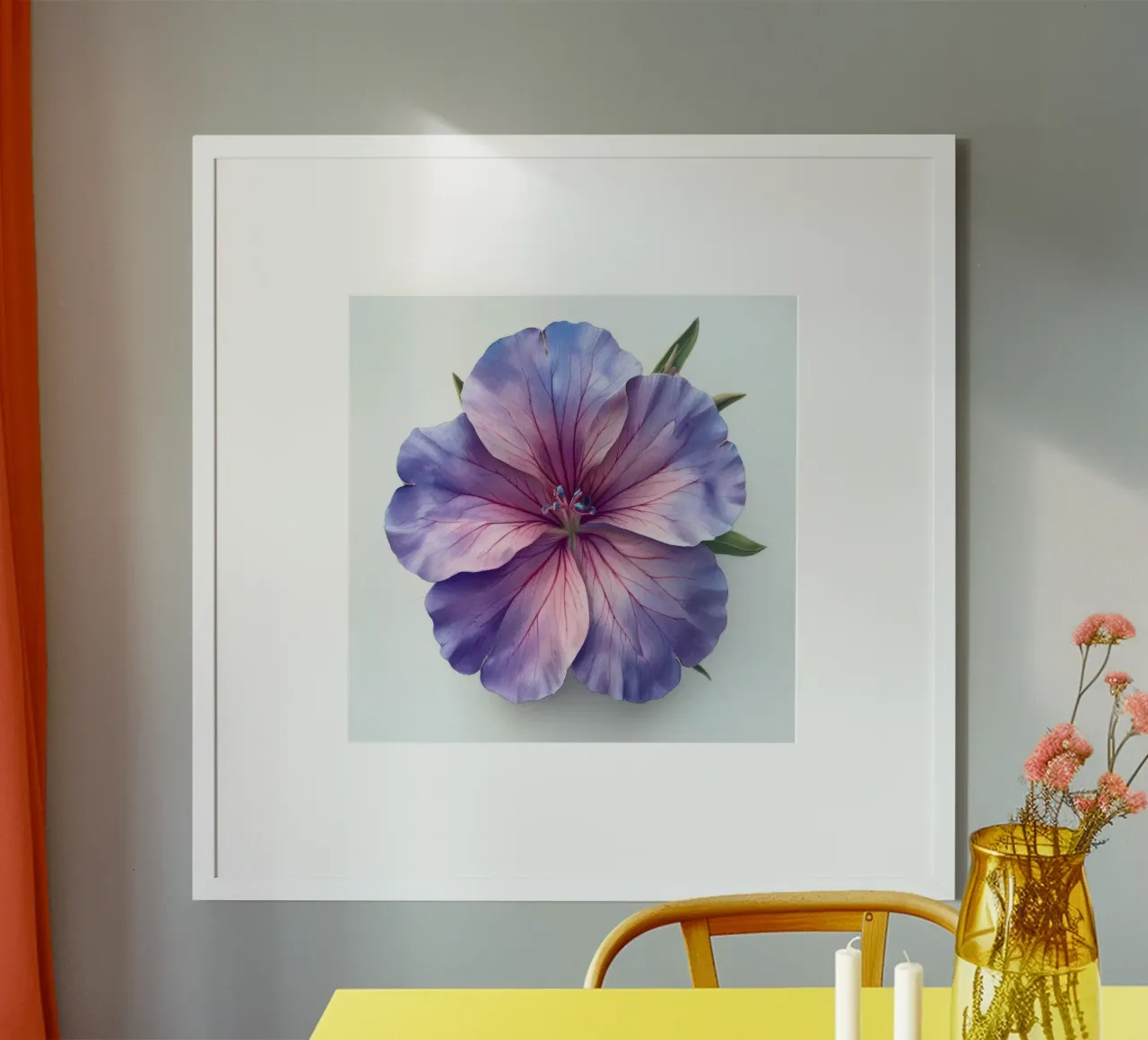 Clarkia Fiore 3 poster con telaio in legno da Bold Blooms