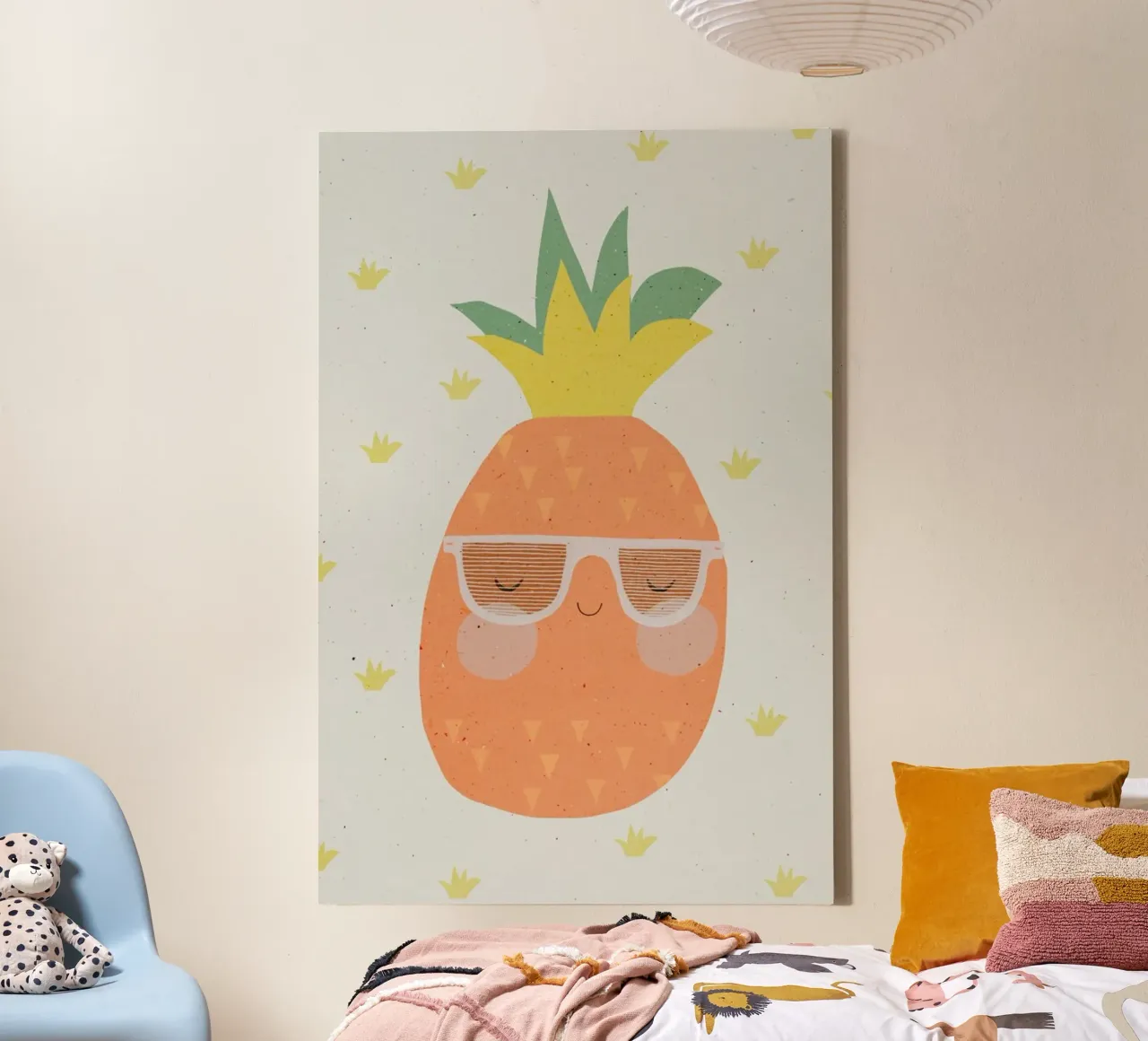 Cute Ananas tela con Cornice a cassetta da treechild