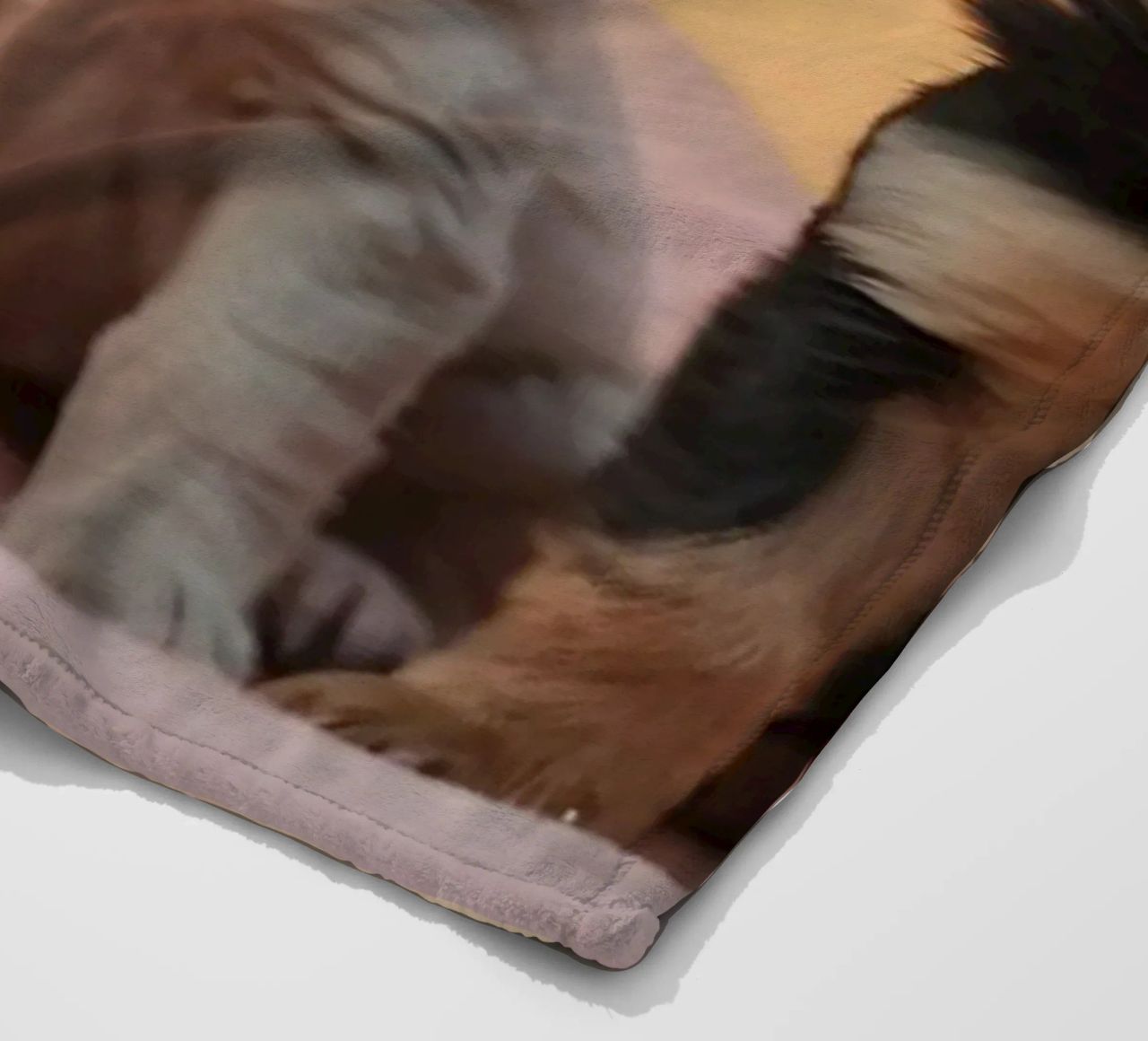 Drie speelse puppies rusten op een zachte deken in een gezellige kamer fleecedeken van DesignDoodle