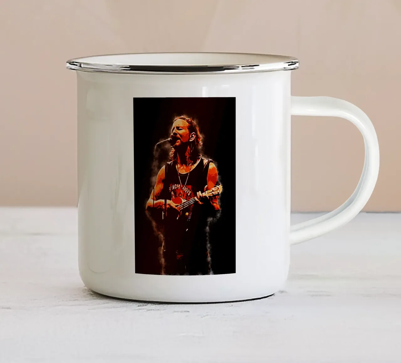 Eddie Vedder Esibirsi tazza in smalto da neonartroom
