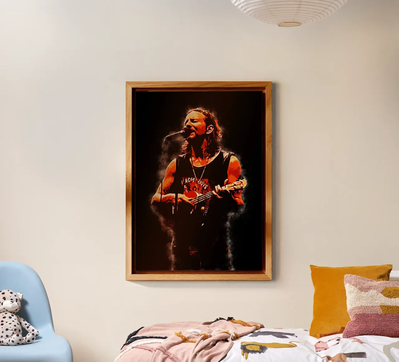 Eddie Vedder Esibirsi alluminio dibond da neonartroom