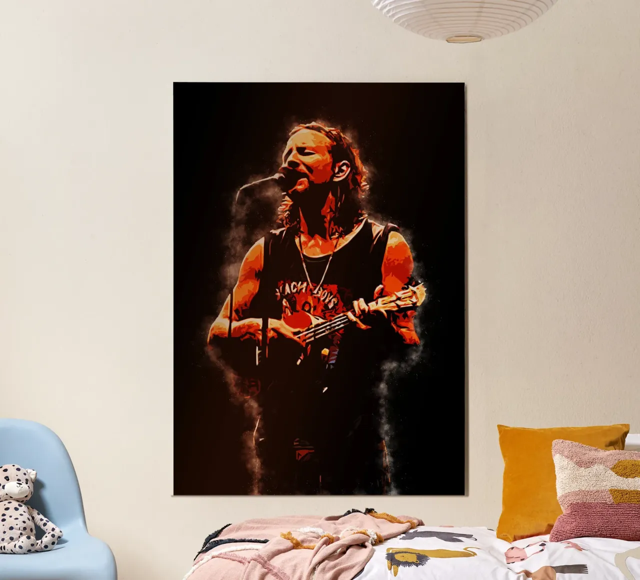 Eddie Vedder Esibirsi alluminio dibond da neonartroom