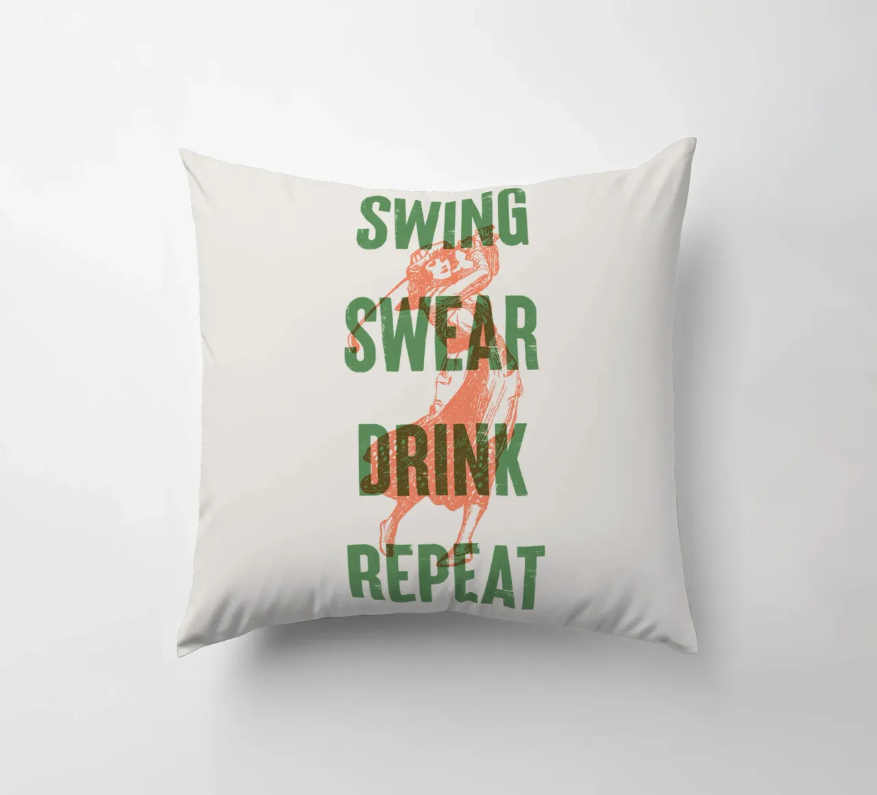 Swing Swear Drink Repeat cuscino da Vintagrafica