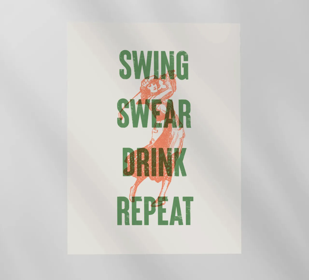 Swing Swear Drink Repeat lámina retroiluminada de Vintagrafica