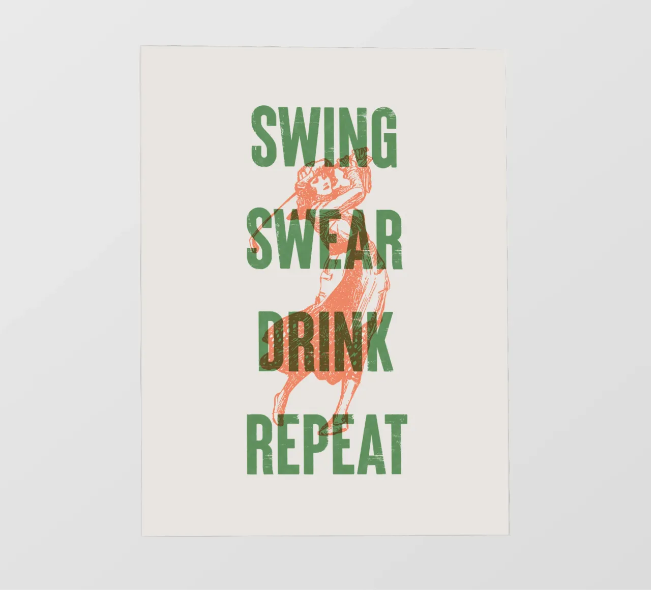 Swing Swear Drink Repeat lámina retroiluminada de Vintagrafica