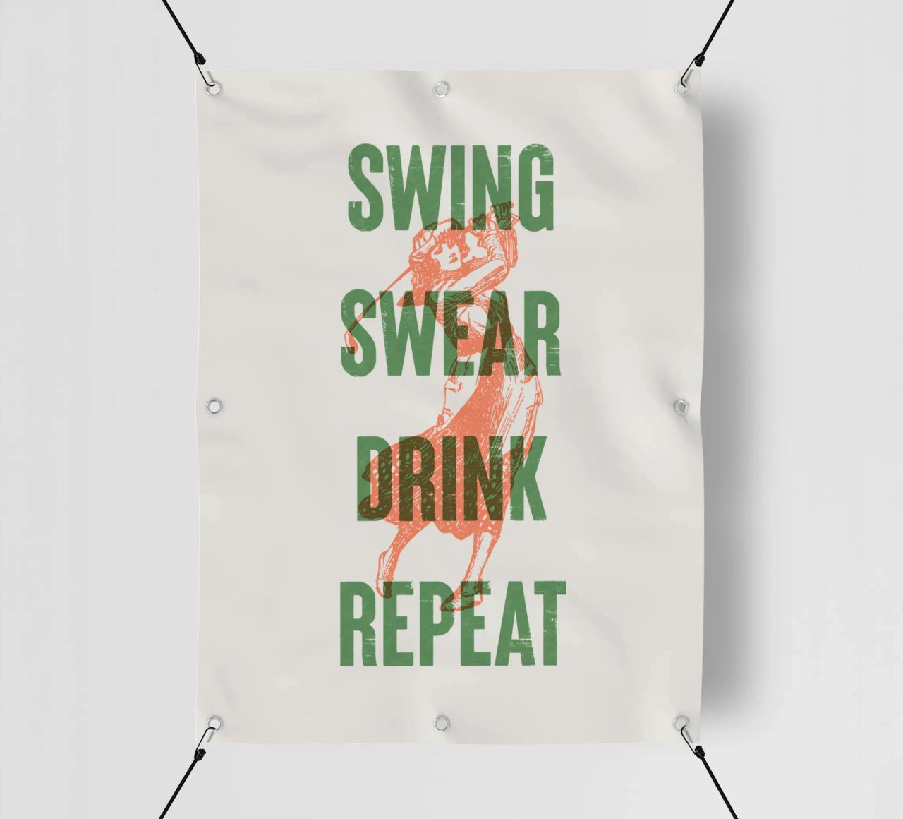 Swing Swear Drink Repeat telo in pvc da Vintagrafica