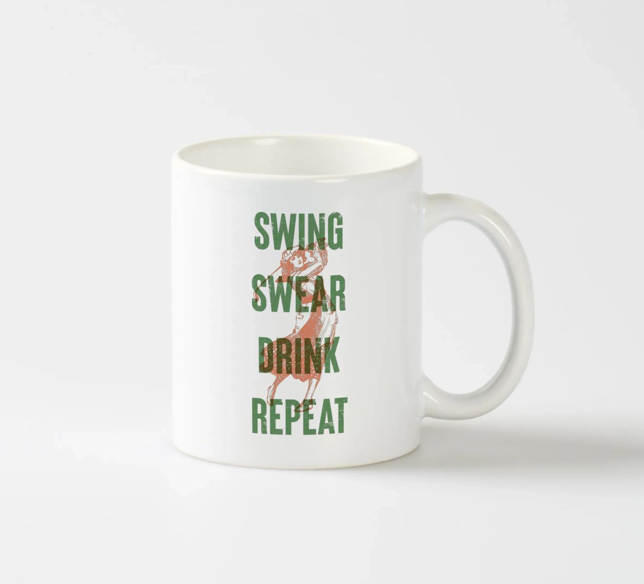 Swing Swear Drink Repeat tazza in ceramica da Vintagrafica