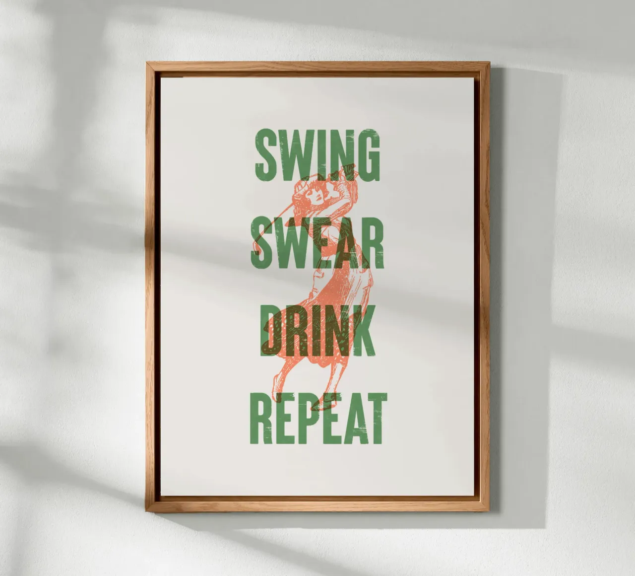 Swing Swear Drink Repeat alluminio dibond da Vintagrafica