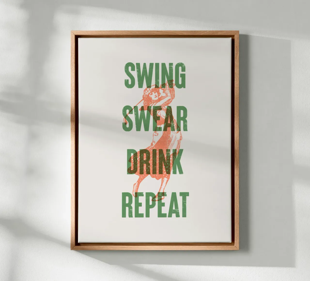 Swing Swear Drink Repeat tela con Cornice a cassetta da Vintagrafica