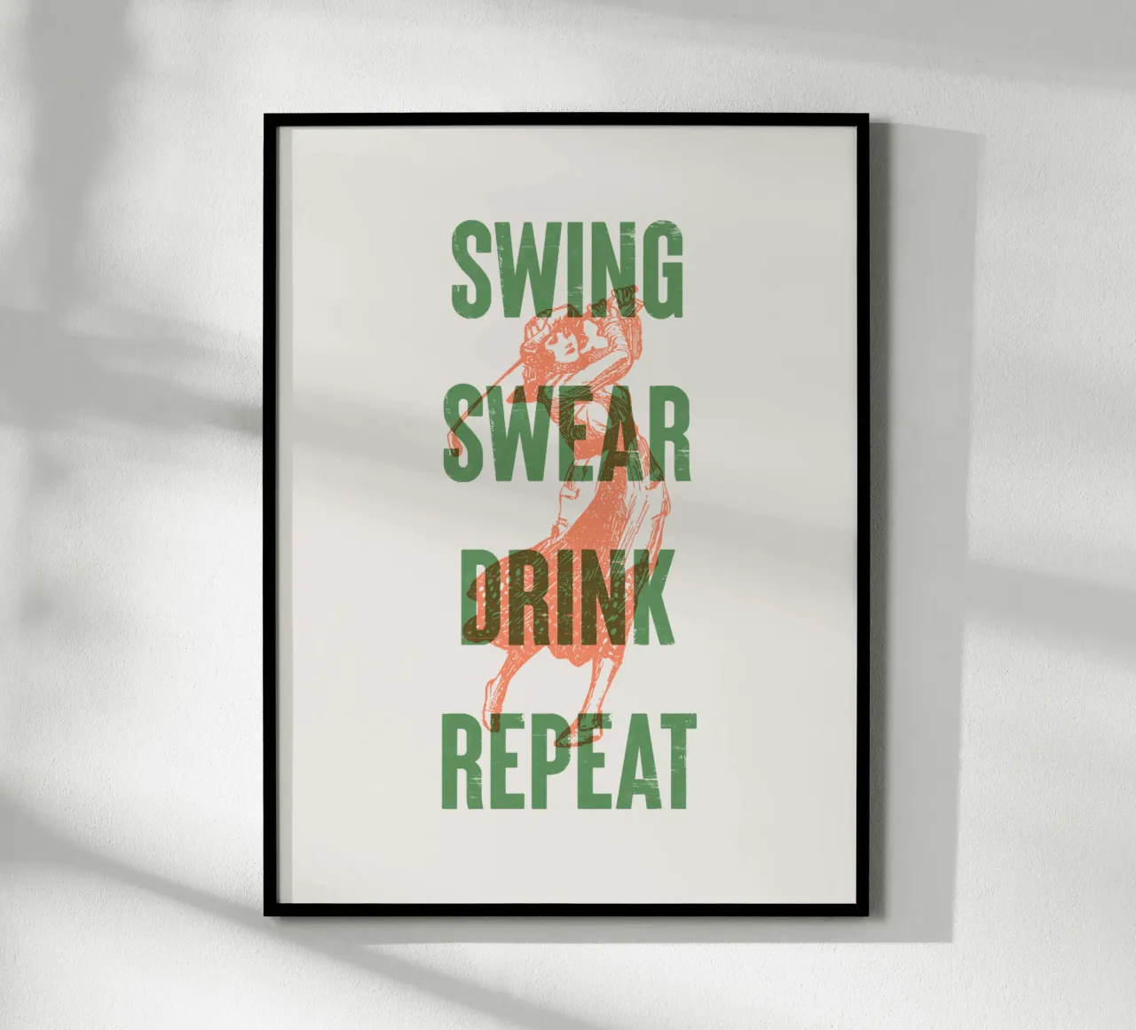 Swing Swear Drink Repeat carta hahnemühle da Vintagrafica