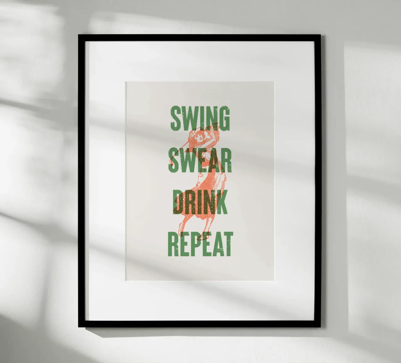 Swing Swear Drink Repeat carta hahnemühle da Vintagrafica
