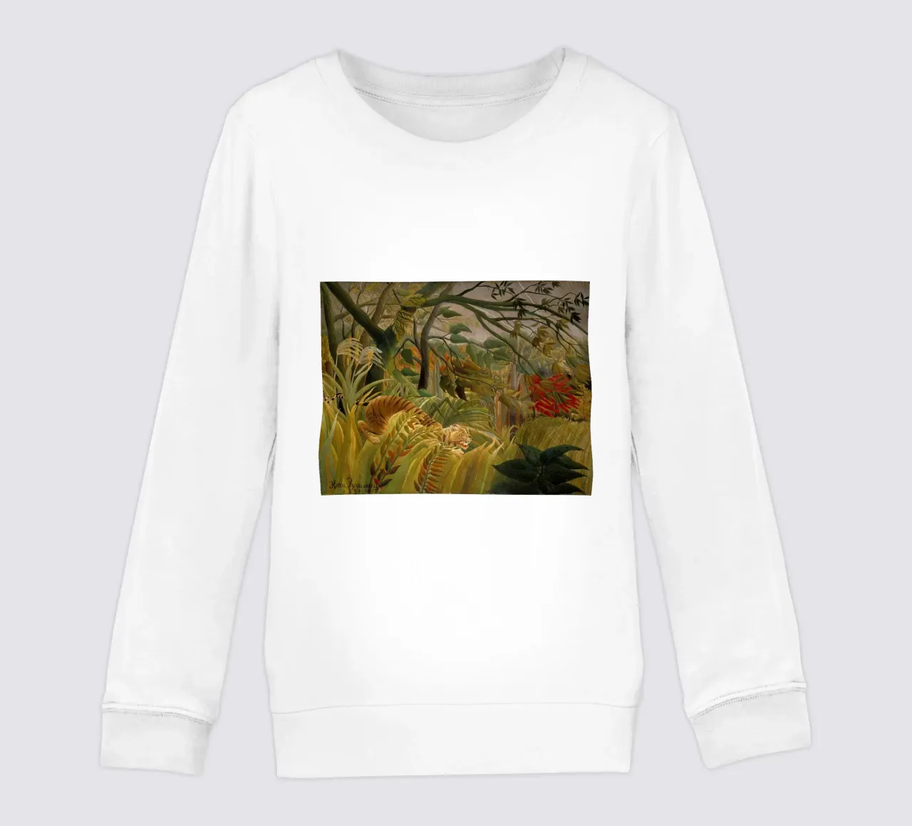 Henri Rousseau - Tigre in una tempesta tropicale felpa bambino da Timeless Artworks