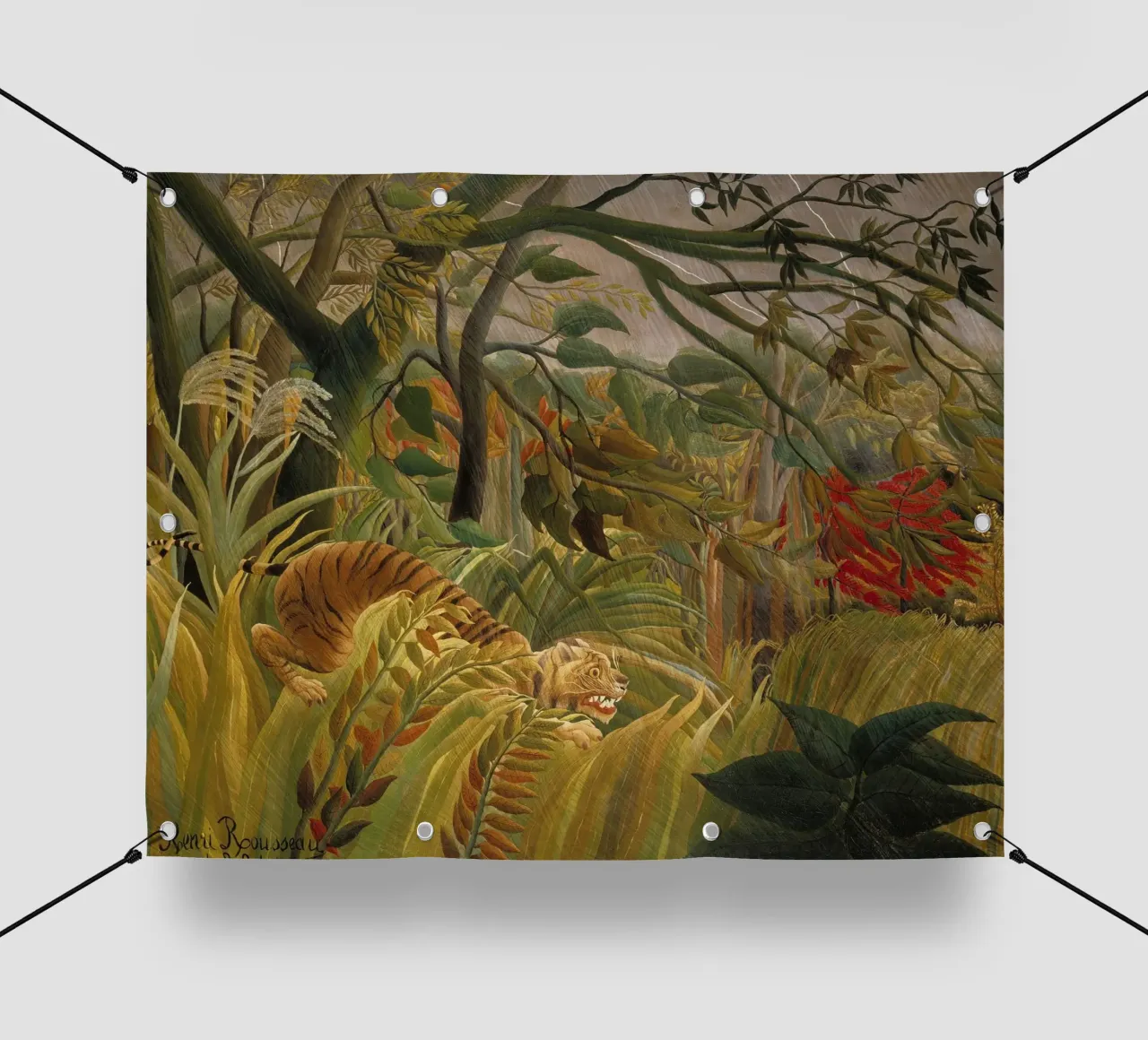 Henri Rousseau - Tigre in una tempesta tropicale telo in pvc da Timeless Artworks