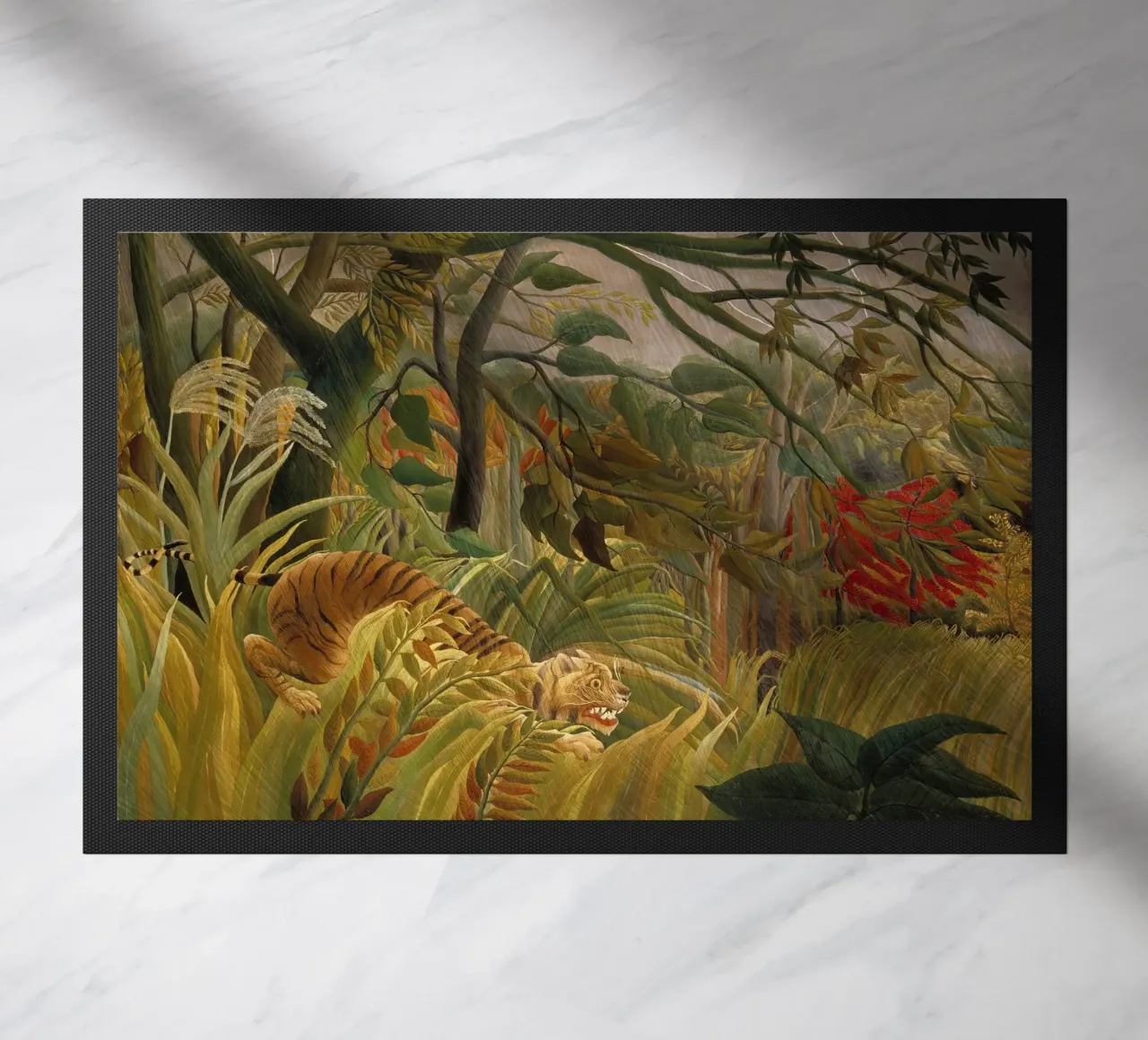 Henri Rousseau - Tigre in una tempesta tropicale zerbino da Timeless Artworks