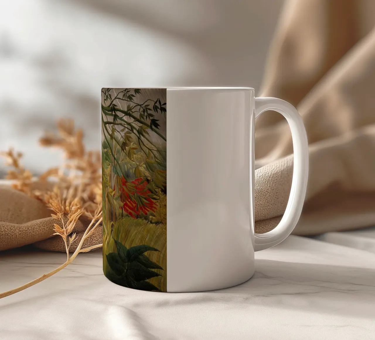 Henri Rousseau - Tigre in una tempesta tropicale tazza in ceramica da Timeless Artworks