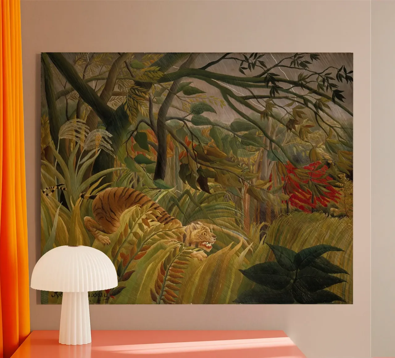 Henri Rousseau - Tigre dans une tempête tropicale plexiglas de Timeless Artworks