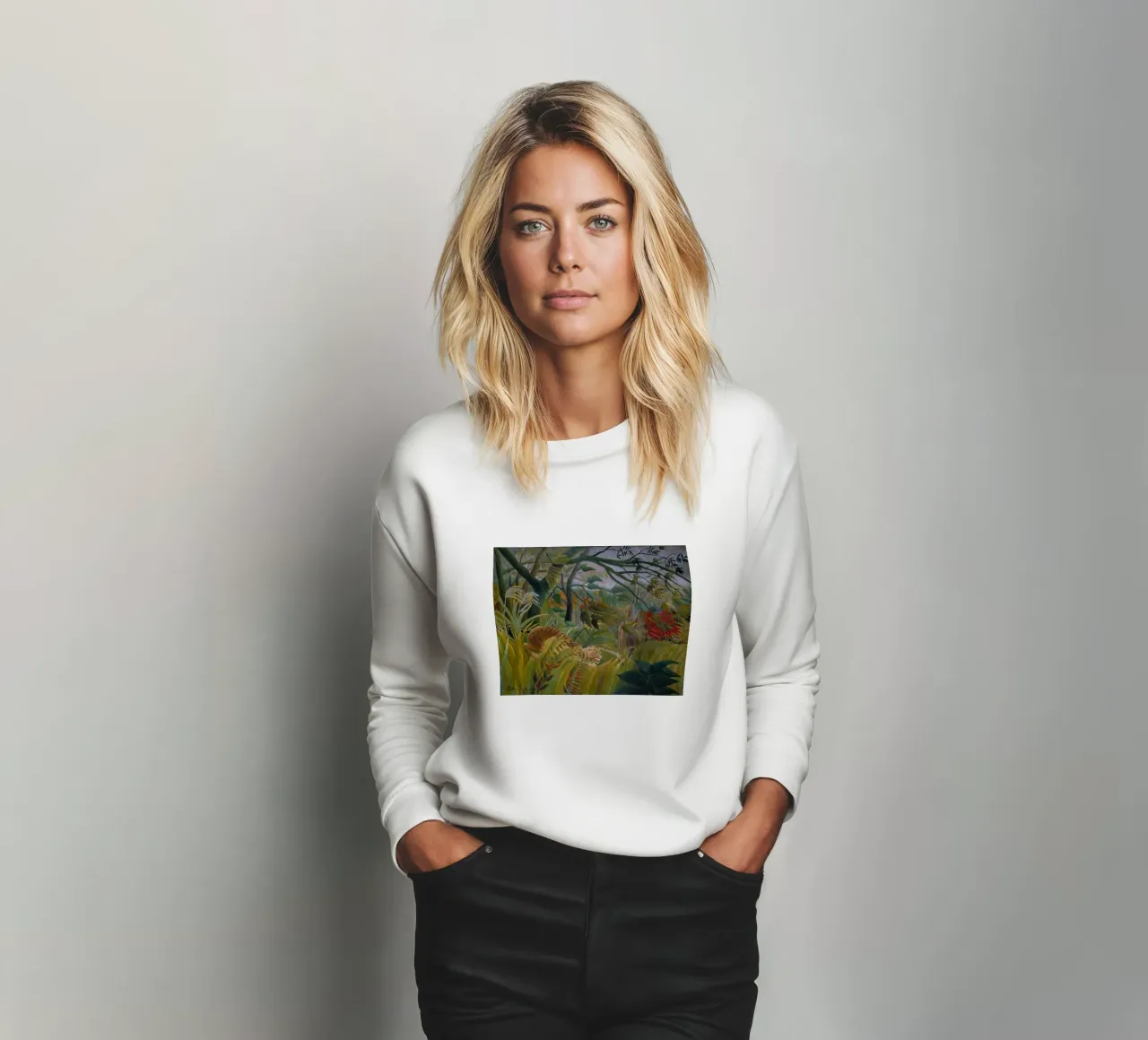 Una tigre in una tempesta tropicale - Henri Rousseau felpa da Timeless Artworks