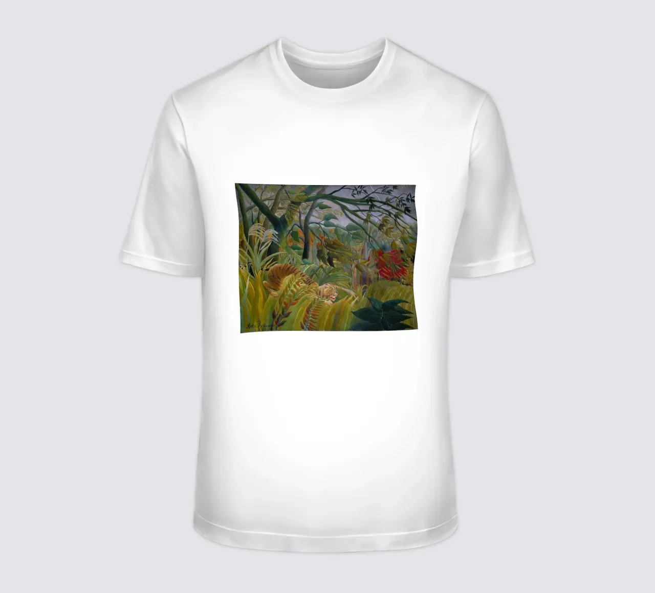 Tigre dans une tempête tropicale - Henri Rousseau t-shirt de Timeless Artworks