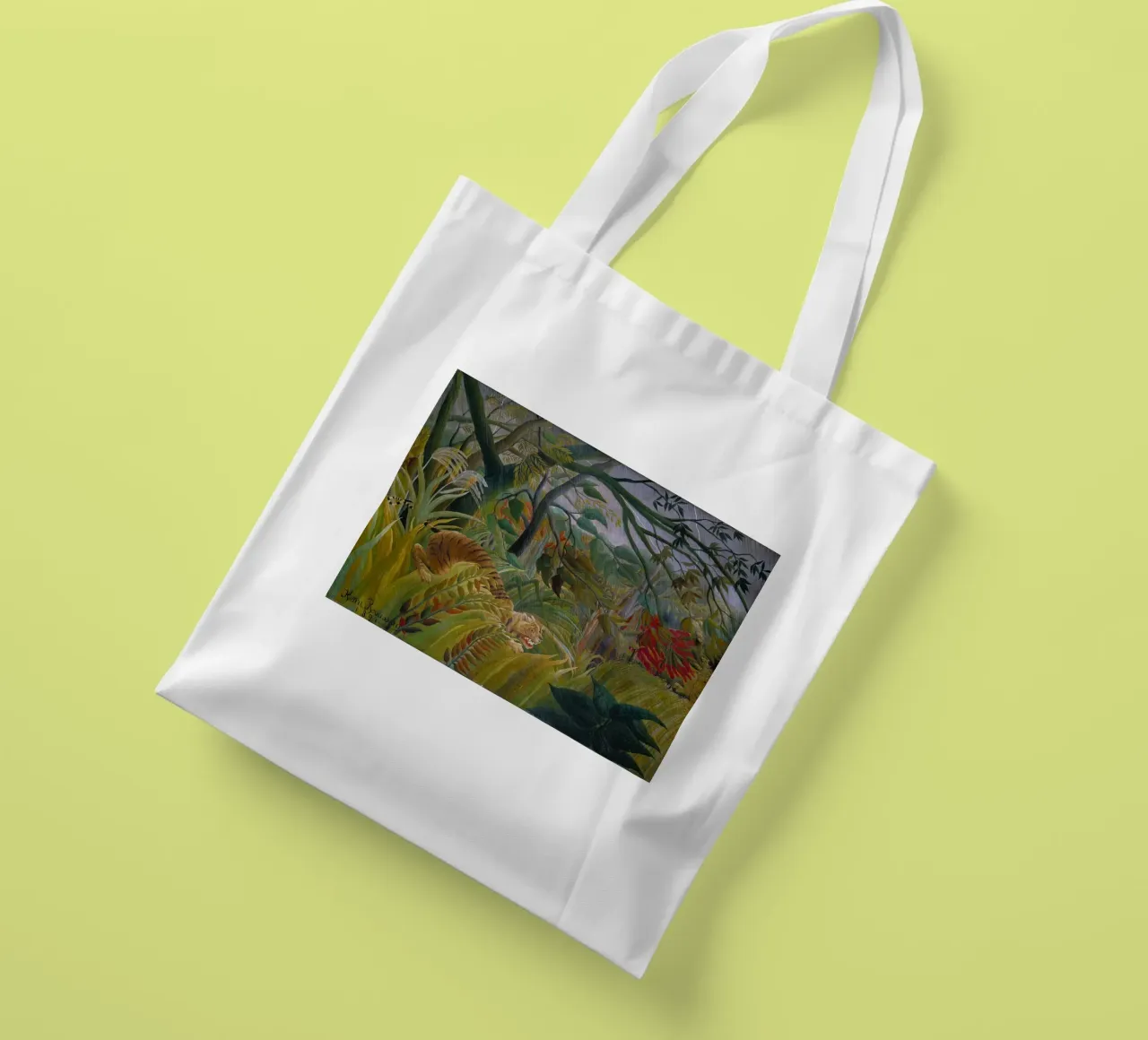 Tiger in a Tropical Storm - Henri Rousseau tote bag by Timeless Artworks