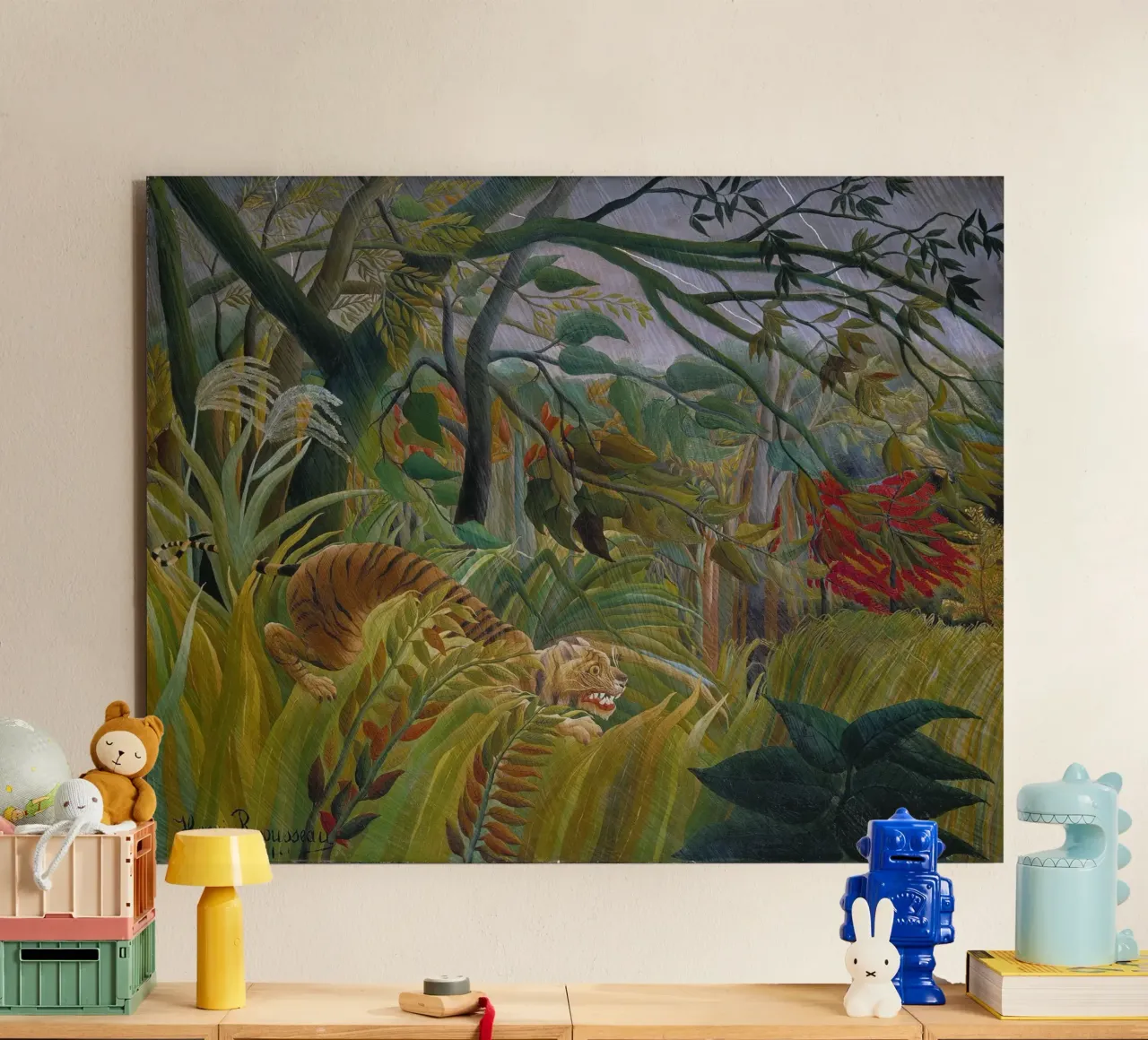 Una tigre in una tempesta tropicale - Henri Rousseau alluminio dibond da Timeless Artworks