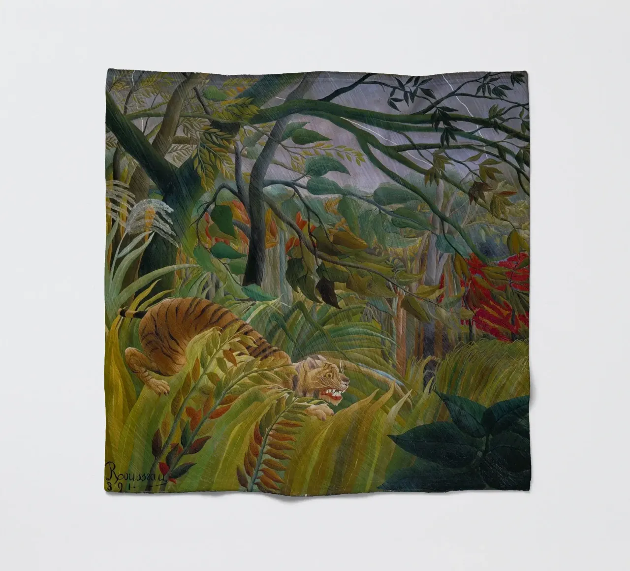 Tigre dans une tempête tropicale - Henri Rousseau plaid polaire de Timeless Artworks